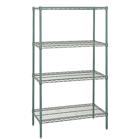 Wire Shelving, 18X24X74, Proform, Green Epoxy