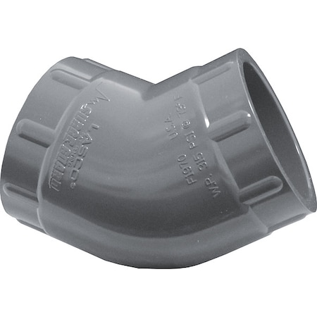 45 Elbow,2 In,Schedule 40,Socket,Gray