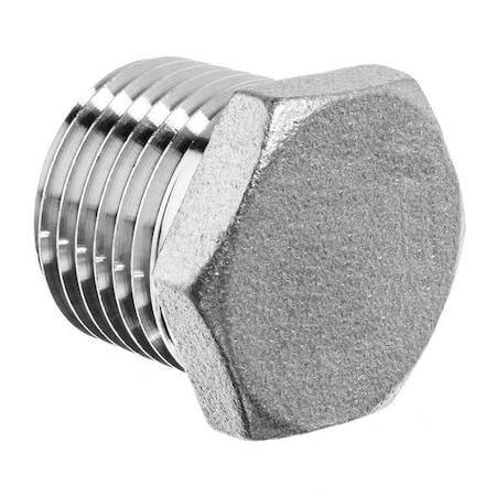 Hex Head Plug,304 SS,1/2,Male NPT