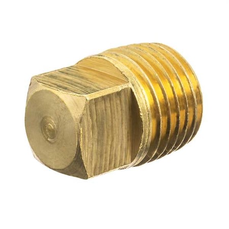 Square Head Plug, Brass, 1 1/4 In,M BSPT