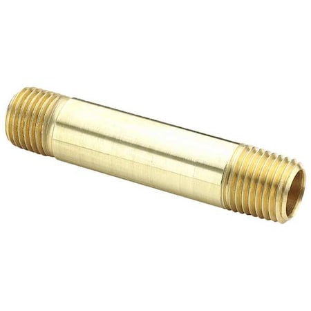 Nipple, Brass, 1/8 In Pipe Size, MNPT