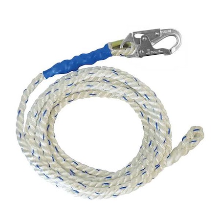 Vertical Lifeline,White,Steel Hardware