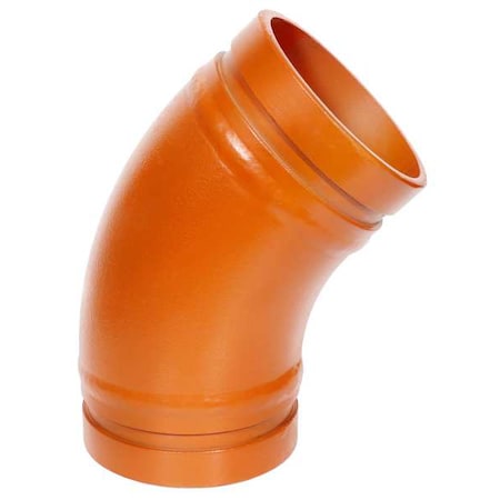 45 Long Radius Elbow,Ductile Iron,8 In