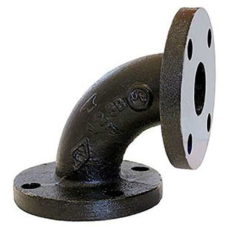 90 Elbow, Steel, 6 In,Flanged,Class 125