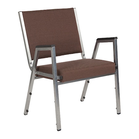 Contemporary Chair, Fabric, 18 Height, Fixed Arms, Brown Fabric