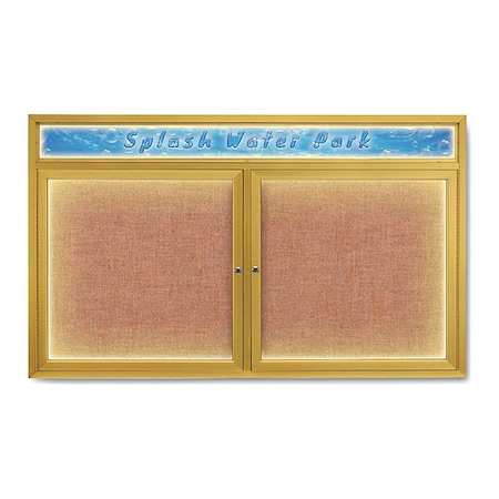 Corkboard,Cinnabar/Gold,60 X 36