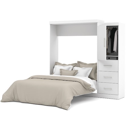 Queen Wall Bed Kit,Nebula,3Drawr,Wht,90