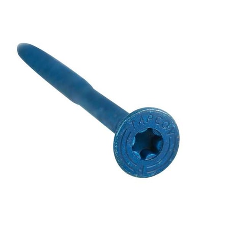 Tapcon Masonry Screw, 3/16 Dia., Flat, 3 1/4 In L, Steel Blue Climaseal, 100 PK