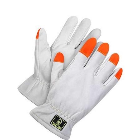 Goatskin Driver Cut Resistant Liner Hi-Viz Fingertips, Size XL