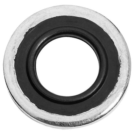 Sealing Washer, Fits Bolt Size No. 10 Steel, Zinc Plated Finish, 10 PK