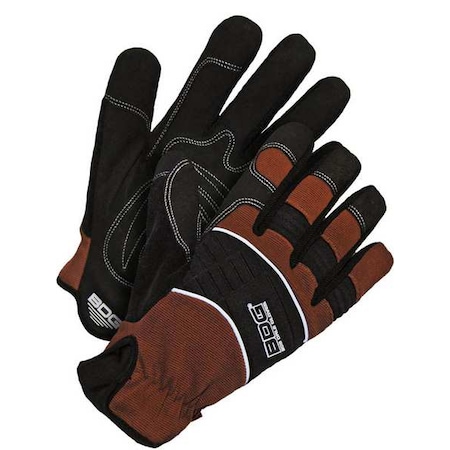 Mechanics Gloves, Black, Brown, Reinforced