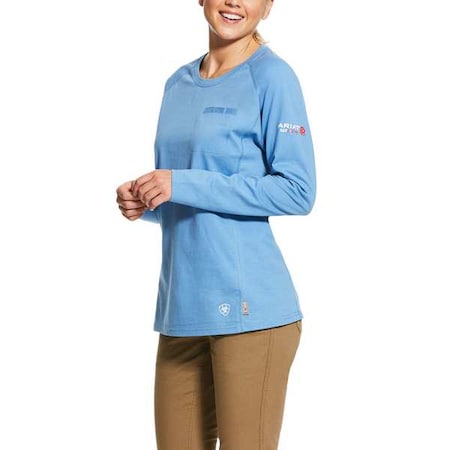 Womens FR Crew Longsleeve Tee,Blue,XS