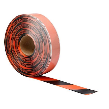 Floor Tape,Black/Orange,2 Inx100 Ft,Roll