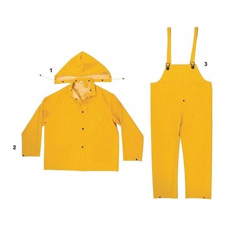 Yellow Rainsuit,3pc,2XL,PK2