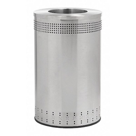 45 Gal Recycling Bin, Silver, Stainless Steel