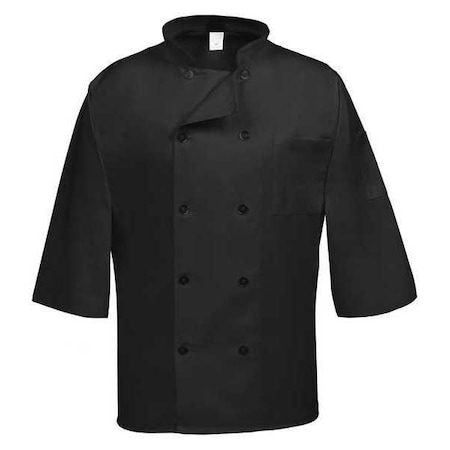 Chef Coat,C10P-3/4 Sleeve,Black,3X