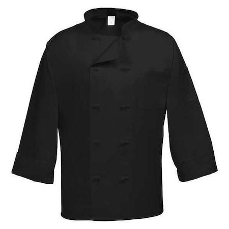 Chef Coat,10 Button,Black,C10F,L/S,6XL