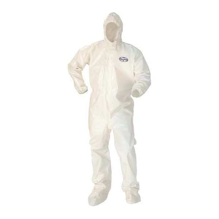 Hooded Coveralls,White,XL,Elastic,PK12, White, Zipper