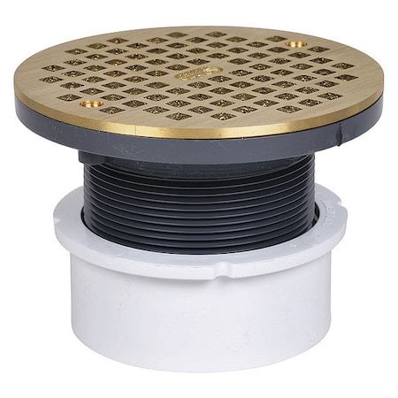 Adj PVC Hub Fit 4,w/Brass Strn