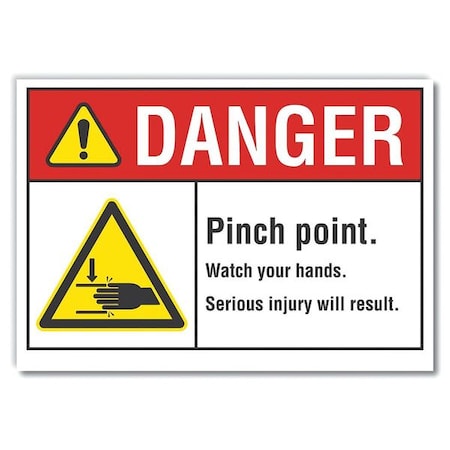 Danger Sign, 10 In Height, 14 In Width, Non-PVC Polymer, Horizontal Rectangle, English