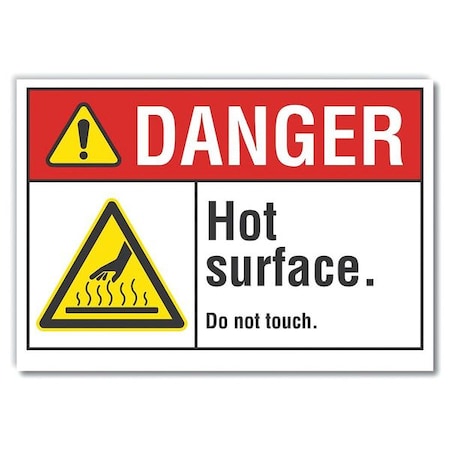 Danger Sign, 7 In H, 10 In W, Non-PVC Polymer, Vertical Rectangle, English, LCU4-0027-ED_10x7