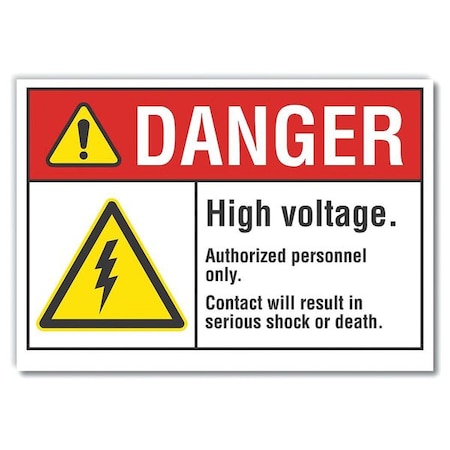 Decaldanger High Voltage, 10x7, Printed Language: English