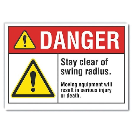 Danger Sign, 7 In Height, 10 In Width, Non-PVC Polymer, Vertical Rectangle, English