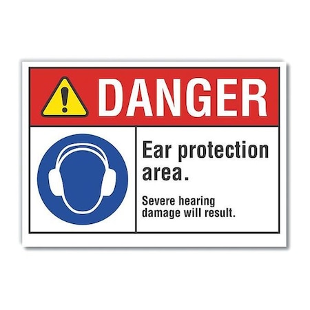 Decaldanger Ear Protection, 14x10, Header: Danger