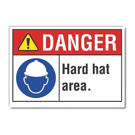 Refldecaldanger Hard Hat, 14x10, Sign Shape: Rectangle