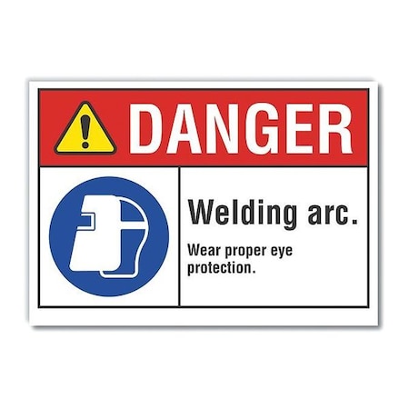 Decaldanger Welding Arc Wear, 10x7, Sign Background Color: White