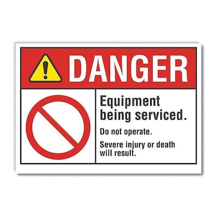 Machine & Operation Danger Reflective Label, 3 1/2 In Height, 5 In Width, Reflective Sheeting