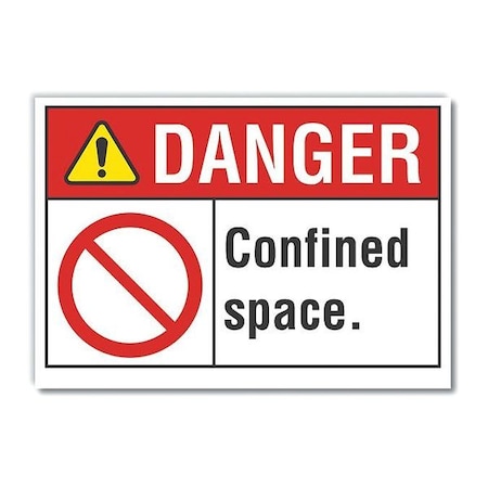 Refldecaldanger Confined, 5x3.5, Sign Material: Vinyl