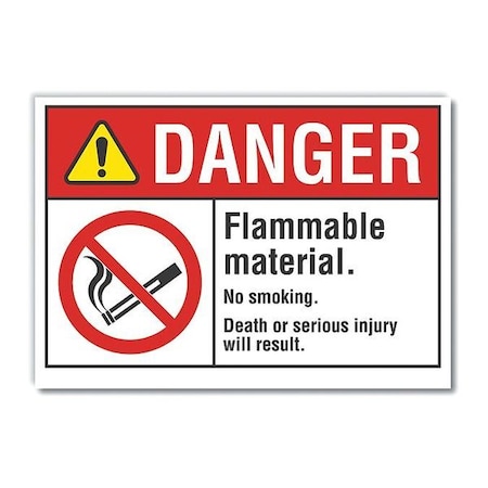 Danger Sign, 7 H, 10 W, Polyester, Vertical Rectangle, English, LCU4-0125-ND_10X7