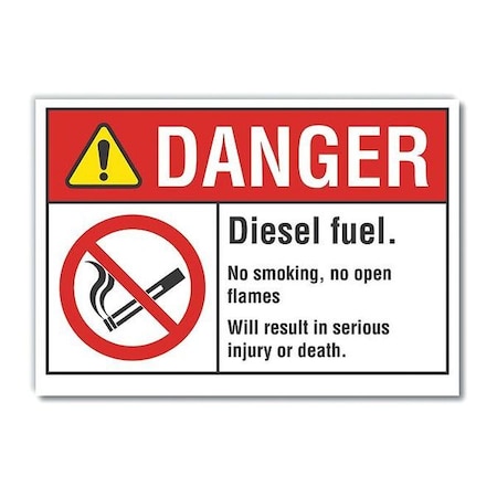 Danger Sign, 10 H, 14 In W, Reflective Sheeting, Horizontal Rectangle, English, LCU4-0124-RD_14X10