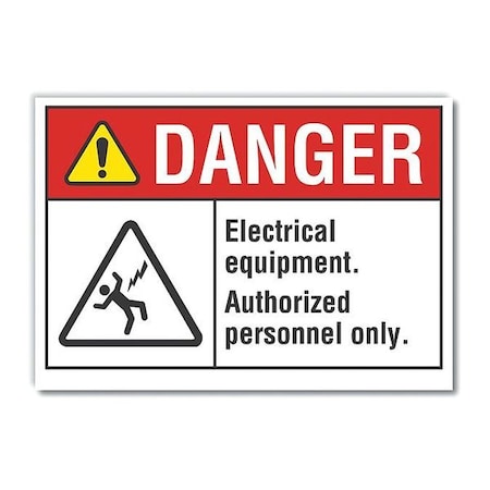 Refldecaldanger Electrical, 14x10, Sign Background Color: White