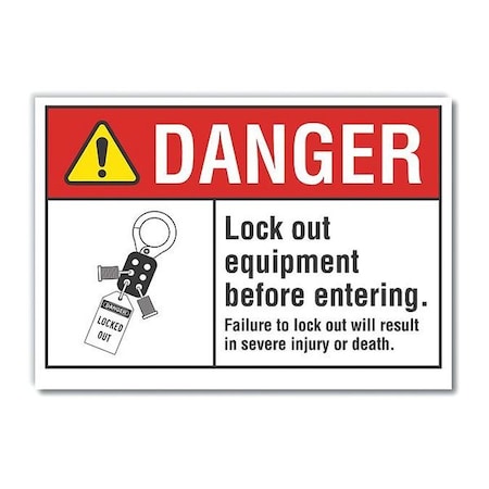 Danger Sign, 7 In Height, 10 In Width, Polyester, Vertical Rectangle, English