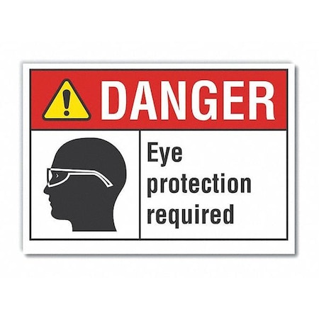 Decaldanger Eye Protection, 14x10, Sign Shape: Rectangle