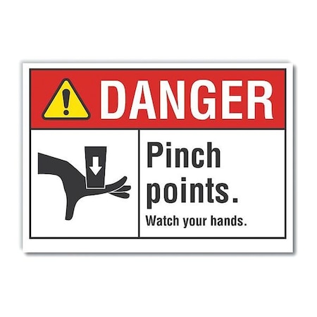 Danger Sign, 3 1/2 In Height, 5 In Width, Reflective Sheeting, Horizontal Rectangle, English