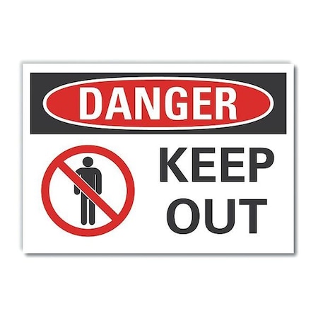 Decaldanger Keep Out, 7x5, Height: 5 In