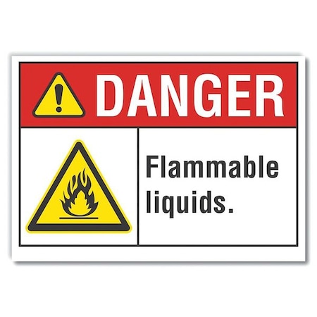 Danger Sign, 5 In H, 7 In W,Horizontal Rectangle, English, LCU4-0017-RD_7X5