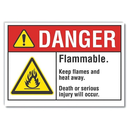 Danger Sign, 7 In H, 10 In W, Non-PVC Polymer, Vertical Rectangle, English, LCU4-0010-ED_10x7