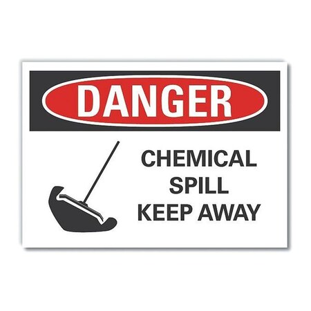 Chemicals Danger Reflective Label, 5 In H, 7 In W,English, LCU4-0225-RD_7X5