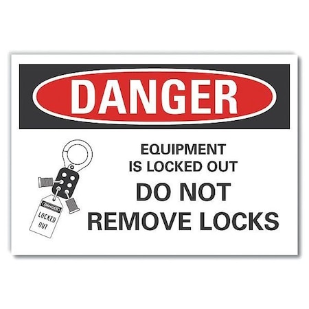 Lockout Tagout Danger Reflective Label, 3 1/2 In Height, 5 In Width, Reflective Sheeting, English