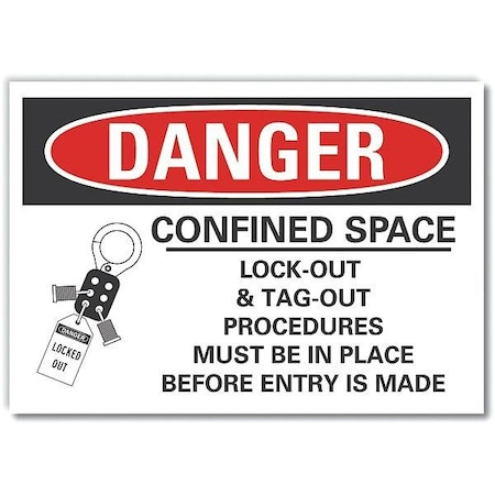 Decaldanger Confined Space, 10x7, Thickness: 0.001 In