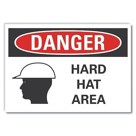 Refldecaldanger Hard Hat Area, 7x5, Width: 7 In