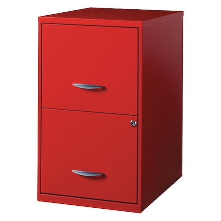 2 Drawer File Cabinet, Red,  Letter