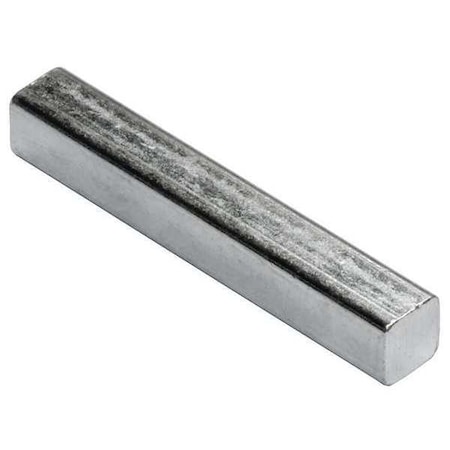 Undersized Machine Key, Square End, Carbon Steel, Zinc Clear Trivalent, 1.188 In L, 1/4 In Sq