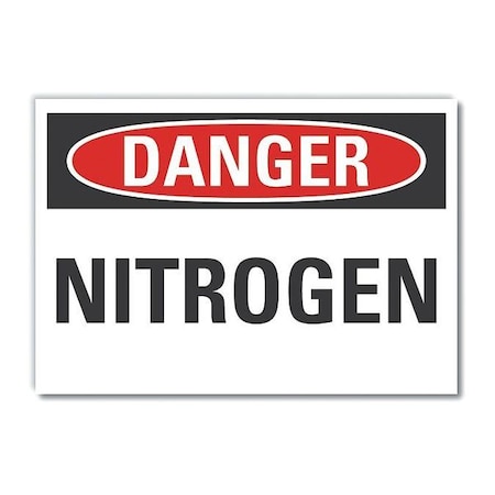 Danger Sign, 3 1/2 In H, 5 In W, Polyester, Horizontal Rectangle, English, LCU4-0321-ND_5X3.5