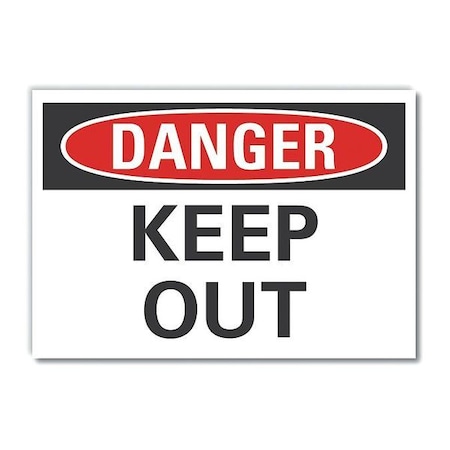 Danger Sign, 10 In H, 14 In W, Non-PVC Polymer, Horizontal Rectangle, English, LCU4-0314-ED_14x10