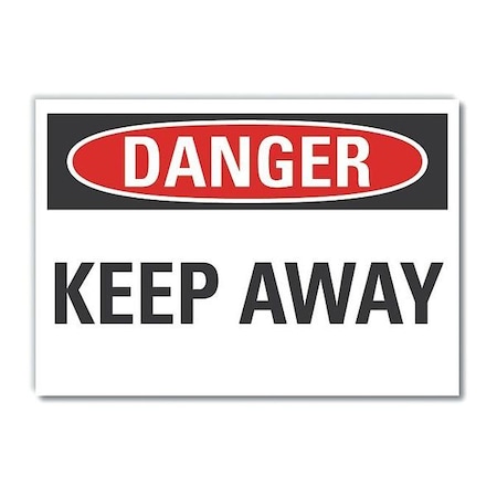 Keep Away Danger Reflective Label, 3 1/2 In Height, 5 In Width, Reflective Sheeting, English